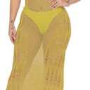 Bsubseach Bathing Suit Cover Up for Women Sexy Hollow Out Crochet Cover Up Sheer Dress Swimsuit Cover Up L