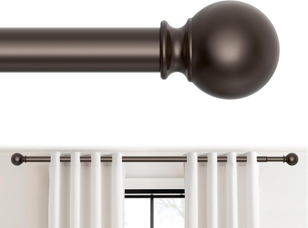 Bronze Curtain Rods 36 to 72 Inches(3-6 Feett),5/8 inch Splicing Drapery Rods,Small Curtain Rods Set,Size: 36''-72'',Bronze