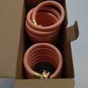 Yereen 25 Ft x 3/8'' Coil Garden Hose EVA Recoil Garden Self Coiling Expanding Water Hose with 6 Function Spray Nozzle Universal 3/4'' Brass Connector Fitting for Outdoor Yard Pink