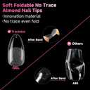 UNA GELLA 504Pcs Medium Pointed Almond Nail Tips, Pre-shape Almond Gel Nail Tips Half Matte Full Cover Acrylic Clear Press on Fake Nails Tips for Nail Extension Nail Art DIY Salon 12 Sizes
