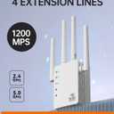 WiFi Extender with Ethernet Port, Covers Up to 13888 Sq.ft and 150+ Devices, WiFi Extender Signal Booster with Dual Band 5GHz/2.4GHz, Antennas, Ethernet Port & EasyMesh, 1-Tap Setup