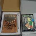 Kalimba 17 Key Thumb Piano, Portable Mahogany Mbira Finger Piano with Instruction, Carrying Bag, Tune Hammer, Holiday Gift for Kids, Light Brown - Musical Instruments for Kids