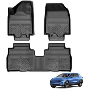 Powerty Floor Mats for 2024-2025 2026 Chevrolet Chevy Equinox EV Accessories (Non Fuel), All Weather Protection Anti-Slip and Waterproof Car Floor Liners for Equinox EV 3PCS