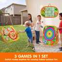 JOYIN 3-in-1 Animal Bean Bag Toss Game for Kids, Portable Corn Hole Games with Tic Tac Toe & Small Sticky Balls, Indoor & Outdoor Toys for Party Yard Beach Lawn, Birthday Gift for Boys Girls Toddlers
