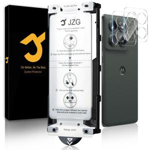 [2+2 Pack] for Motorola Edge 2025 Screen Protector, Camera Lens Protectors, Ultra Clear, Fingerprint Compatible, Anti-Scratch, Case Friendly