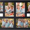 8-Opening Collage Picture Frame Wall Decor  Black Multi Photo Frame for 4x6 Pictures, Holds 8 Photos Total, Rustic Hanging Wall Art for Living Room, Bedroom, or Hallway  22.63 x 11.81 Inch