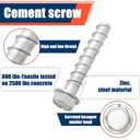 Tandefio 20 Pack 5/8" x 4" Concrete Screw Anchor Galvanized Large Diameter Heavy Duty Plated Concrete Anchors for Masonry Brick Anchoring Block Decking Framing Hex Drive