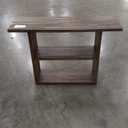 63-inch console table with a U-shaped base, rustic brown wood finish, and 3 tier storage Size 47x15x31