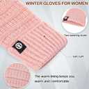 Geyoga 4 Pairs Women's Touchscreen Warm Winter Gloves Knit Thermal Glove with 3 Touch Screen Fingers for Women Cold Gifts