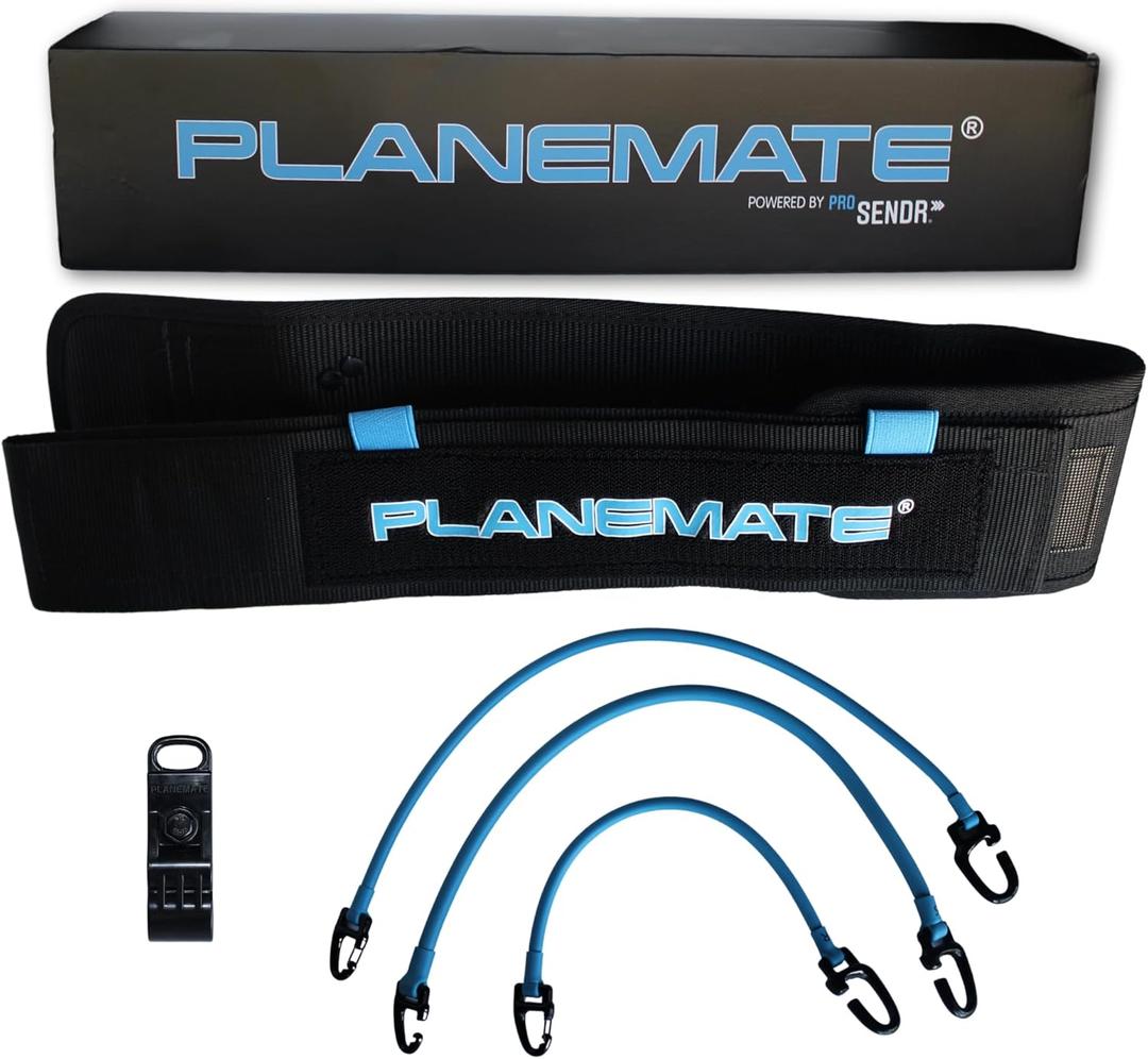 The PlaneMate by ProSENDR | Golf Swing Training Aid | Belt Plus 3 Interchangeable Resistance Bands and Shaft Clamp | Shallow Your Swing