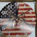 American Flag and Gun Wall Clock 9.84 Inch, Round Silent Non Ticking Modern Clocks Battery Operated for Office, Home, Bathroom, Kitchen, Bedroom, School, Living Room