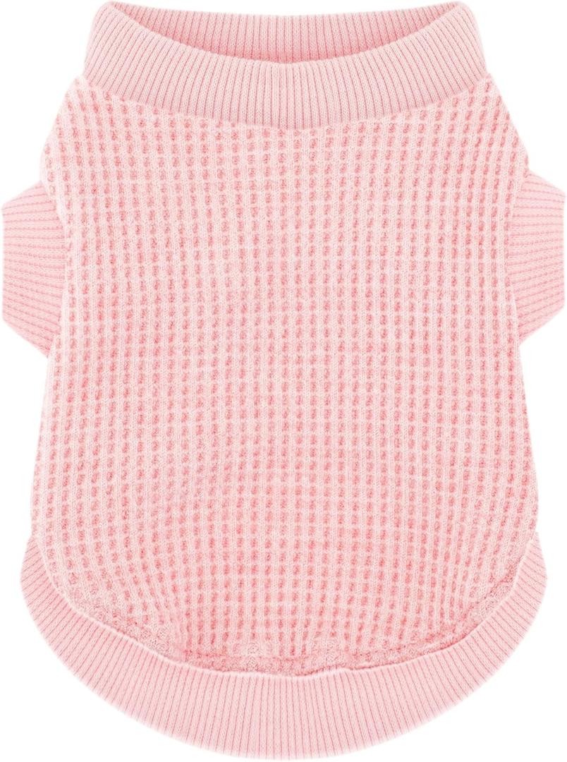 Cozy and Functional Dog Shirts for Small Puppies: Stretchable Pink Attire with Easy-On Design, Ideal for Chihuahuas and Yorkies - Enhance Comfort and Playfulness on Chill Days XX-Small (XXS-(0.3~0.8lb) | Chest(~9.5"))