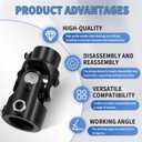 1" DD X 3/4" 30 Spline Steering Shaft Universal Joint Coupling Single U-Joint Coupler 1" DD to 3/4"-30 Spline Shaft Joint 35 Max Working Angle (Black)