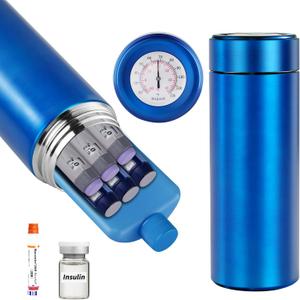 60H Insulin Pens Cooler Hold 6-8 Pens Travel Case Medication Cooler for Travel TSA Approved Medicine Cooler Medical Diabetic Travel Cooler Bag Epipen Carry Case Blue