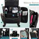 Stagiant Rolling Makeup Train Case, Professional Makeup Case, Travel Cosmetic Organizer Make Up Storage Bag for Makeup Artist, Hairstylist, Barbers, with 5 Toiletry Bags, Black (EXP 08/25/32)