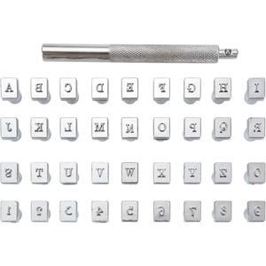 Yoption 36Pcs Leathercraft Metal Letter and Number Stamps Punch Set Tool, 26 Alphabet Imprinted Leather Punching Tools for Leather Belt Bag Hat Shoes Craft Marking (3MM)