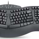 Perixx PERIBOARD-512B Wired Ergonomic Split USB Keyboard with 7 Multimedia Keys - Black - NDAA Compliant - US English