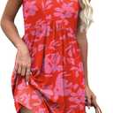 XIEERDUO Summer Dresses for Women 2026 Casual Classy Dress V Neck Swimsuit Coverups Fashion Clothing (M)