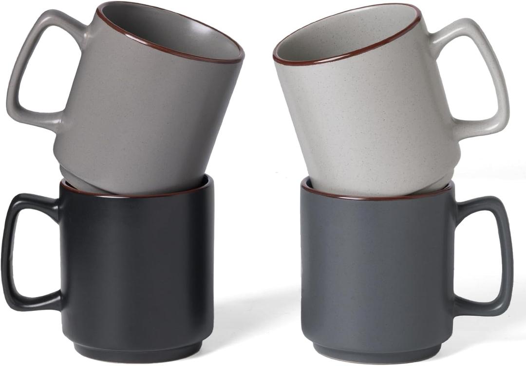 Famiware Coffee Mugs Set of 4, Nebula 14oz Coffee Mugs, Ceramic Cup Set with Handle for Latte, Tea, Milk, Cappuccino, Cocoa, Multi-color