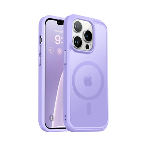 Vooii for iPhone 13 Pro Phone Case,[Compatible with Magsafe] Translucent Matte Shockproof Women Men Girl Protective Case Cover for iPhone 13 Pro (ONLY) 6.1", Light Purple Pack of 2
