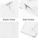 Runcati Mens Casual Pants Drawstring Elastic Waist Lightweight Cropped Linen Pants Summer Yoga Beach Trousers (Medium, White)