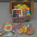 ELLECK Baby Toys 6-12 Months, Montessori Toys for Toddlers 1-3 Year Old, Busy Cube Teether Infants Bath 6 in 1 Stacking Blocks Rings, Suction Cup Spinner, Shape Bin Sensory (0035)