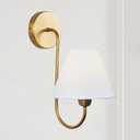 Generic Vintage Elegant Linen Shade Single Swoop Sconce, Wainwright Single Swoop Sconce 2024, 7.5"" w x 11"" d x 14"" h (Brass)
