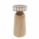 4pcs Wooden Candle Holders with White Designe