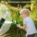 Junredy Garden Hose 25 FT, NON-EXPANDABLE Heavy-Duty Flexible & Lightweight Water Hose with 10-Function Nozzle, No-Kink, Leak-Proof Super Fabric, Solid Fittings for Lawn, Car, Outdoor (Black Green)