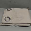 BGment Short Oatmeal Linen Curtains 54 Inch Length 2 Panels for Window, Thick Privacy Drapes Light Filtering with Grommet No See Through for Bedroom Living Room, Each 52 Inch Wide