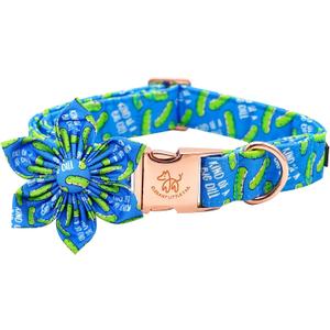 Elegant little tail Dog Collar, Dog Collar with Flower Boy Girl Pet Collar Flowers Soft Durable Dog Flower Collar for Medium Dogs