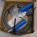 Drain Snake, Drain Auger with Drill Attachment, 16.4 Feet By 5MM Plumbing Snake Auto Feed Flexible Hair Drain Clog Remover for Kitchen, Bathrom and Shower Sink with Gloves