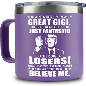 2 x Gigi Gifts for Grandma - Gigi Gifts, Best Gigi Gifts - Gigi Birthday Gifts - Gifts for Gigi From Granddaughter, Grandson for Birthday, Mothers Day, Christmas - 14oz Gigi Coffee Mug Purple