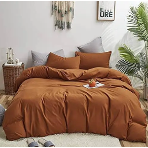 Yiyun Hometex Terracotta Cal King Comforter Set Pumpkin Colored Bedding California King Comforter Sets Caramel Brown Bedding Cal King Size Dusty Orange Comforter Cinnamon California King Size Comforter Set