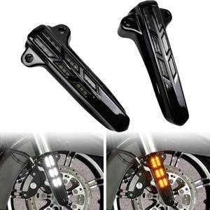 Front Lower Fork Leg Covers for Street Glide 2014-2020, LED Front Lower Fork Slider Light for Harley Touring Street Glide Road King Electra Glide Ultra Limited 2014-2020 Accessories