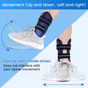 Velpeau Ankle Stabilizer Brace for Sprain, Ligament Injury (Grade 1 to 2), Tendonitis, Adjustable Stirrup Ankle Support Splint for Women and Men,Reversible Left & Right Feet, One Size(Foam Pads, Blue)
