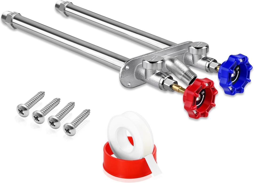 Boltigen 10inch Anti-Siphon Frost Free Hot and Cold Sillcock Valve, Chromed Brass Freeze Proof Outdoor Water Wall Hydrant Faucet, 1/2" NPT X 3/4’’ GHT Hose Bib Frost Free Outside Spigot (10inch)