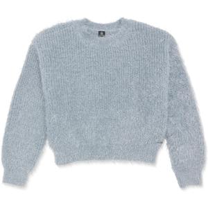 Volcom Girls' Big Girls Yassified Sweater (Large, Grey Blue)
