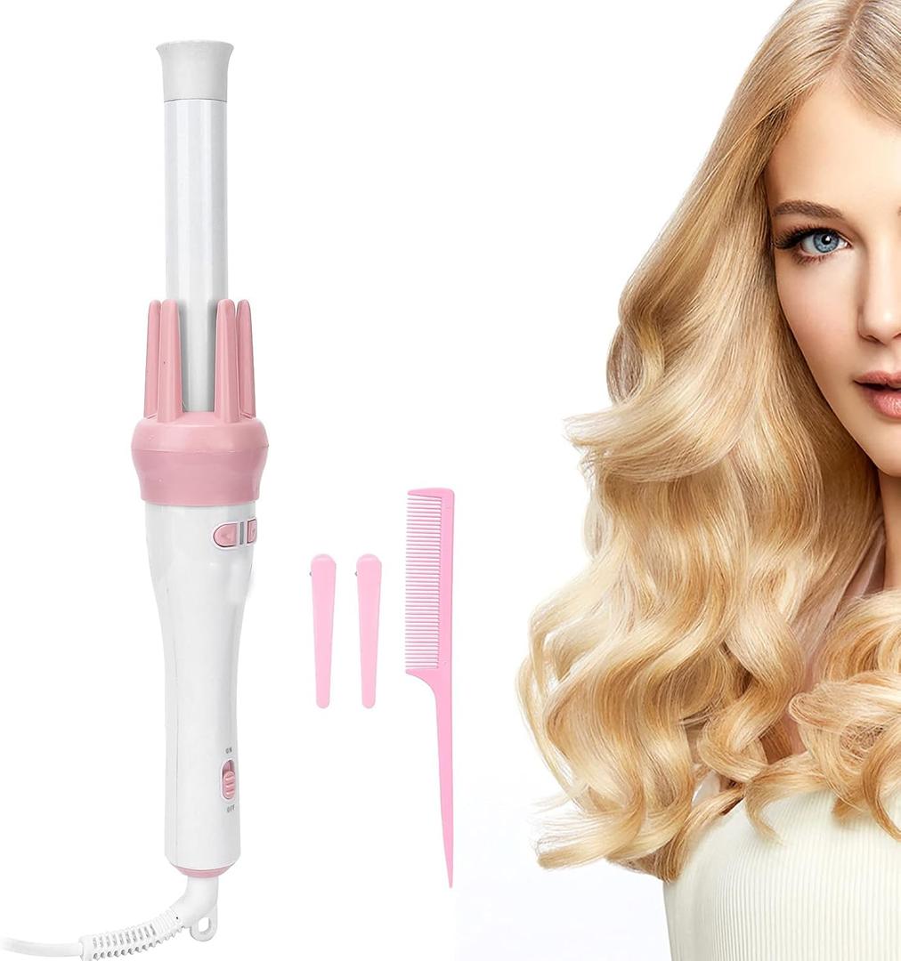 Hair Styling Curling Iron, Professional Ceramic Curling Iron Automatic 360 Degree Rotating Hair Curler for Long Hair Electric Curling Wand Ideal for Beginner, 110240V (US Plug)