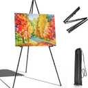 Portable Art Easel Stand 63 Inches - Black Picture Stands for Display w/Bag - Tabletop Art Easel Stand for Sign, Wedding Signs, Poster Stand, Painting Canvas Stand - Metal Tripod, Easels for Display