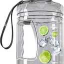 QD.SUZEE Large Water Bottle with Motivational Time Marker, 74oz Water Jug with Handle Leak-Proof, Clear Sport half gallon water Bottle for Gym Camping Workout Outdoors