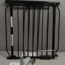 Fairy Baby Walk Through Baby Gate 38.5-43.5 Inch Wide for Stairs, Pressure Mounted Safety Gate with Door No Drill, Black Tension Metal Gate for Dog and Toddler