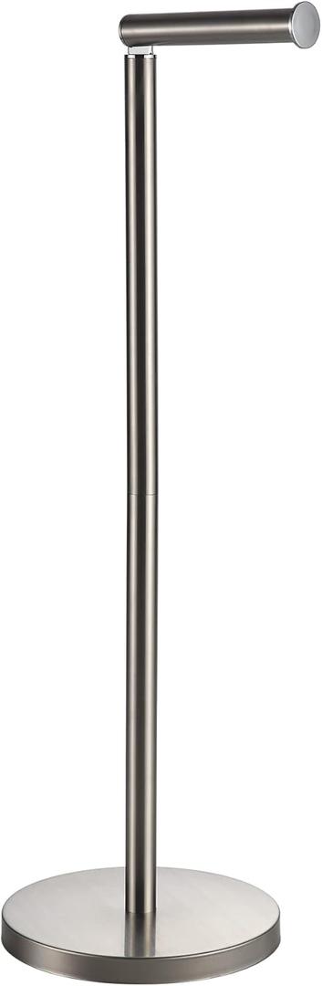 BGL Freestanding Toilet Paper Holder - Brushed Nickel, Reserve Storage for Paper Rolls