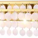 TOCHIC Bathroom Vanity Light with Natural Capiz Shell Shade, Brushed Gold Coastal 4 Lights Vanity Light, Modern Wall Mount Lighting Fixture for Mirror Cabinets, Powder Room, Bedroom Living Room 30 W