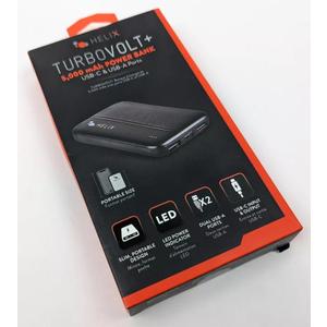 Helix Power Bank Turbovolt+ 5000mAh 3-Port Portable Battery USB-C & USB-A