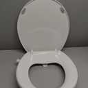 GenieBidet Right Side Bidet Toilet Seat Round - Round Bidet Toilet Seat with Adjustable Self-Cleaning Nozzles, Attachment, T Adapter & Bottle - Non Electric Bidet Seat