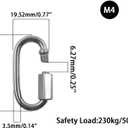 2 x Quick Links,Heavy Duty Chain Hooks Safety Chain Connector,TTZEZE SUS304 D Shape Locking Carabiner,Screw Chain Link Keychain for Outdoor,Fence,Gate,Pet Dog,Towing,Swing,Shade Sail,Bird Toys