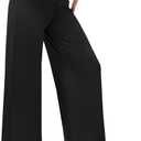 Arolina Women's Stretchy Wide Leg Palazzo Lounge Pants Casual Comfy High Waist Palazzo Pants (Black) XL