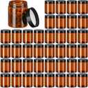 Tanlade 40 Pcs 8 oz Plastic Jars with Lids Round Cosmetic Containers Refillable Containers for Powder Liquid Food Storage Kitchen Cosmetic Lotion Ointments Creams Essential Oil(Amber)