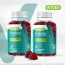 VITEEY Probiotic Gummies with Prebiotics  Gut Health Supplements for Digestive Health  2 Billion CFUs  Vegan, Gluten-Free  120 Count
